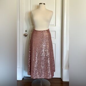 LOFT Sequined Midi Skirt